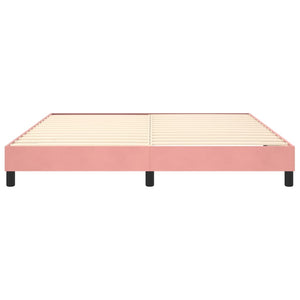 Boxspring-sängram rosa 160x200 cm sammet