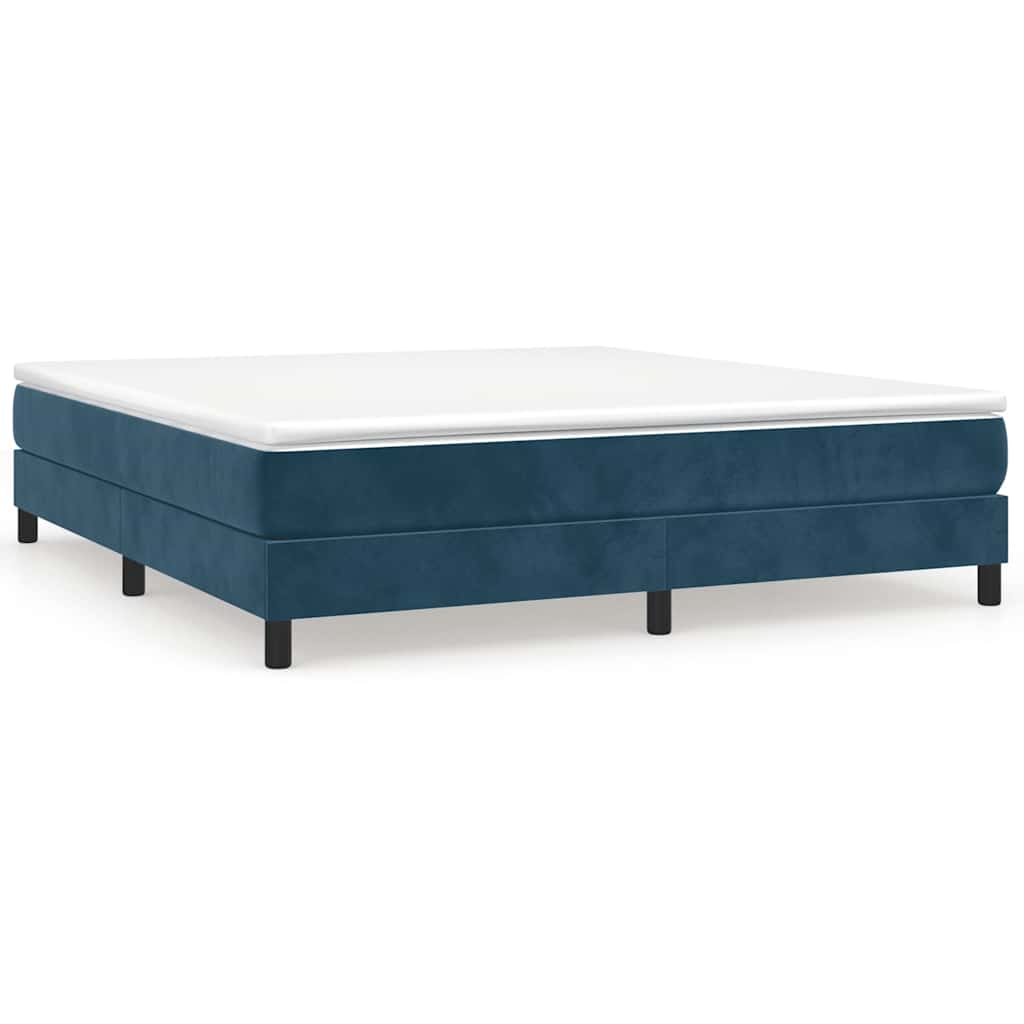 Boxspring-sängram mörkblå 180x200 cm sammet