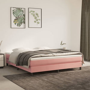 Boxspring-sängram rosa 180x200 cm sammet