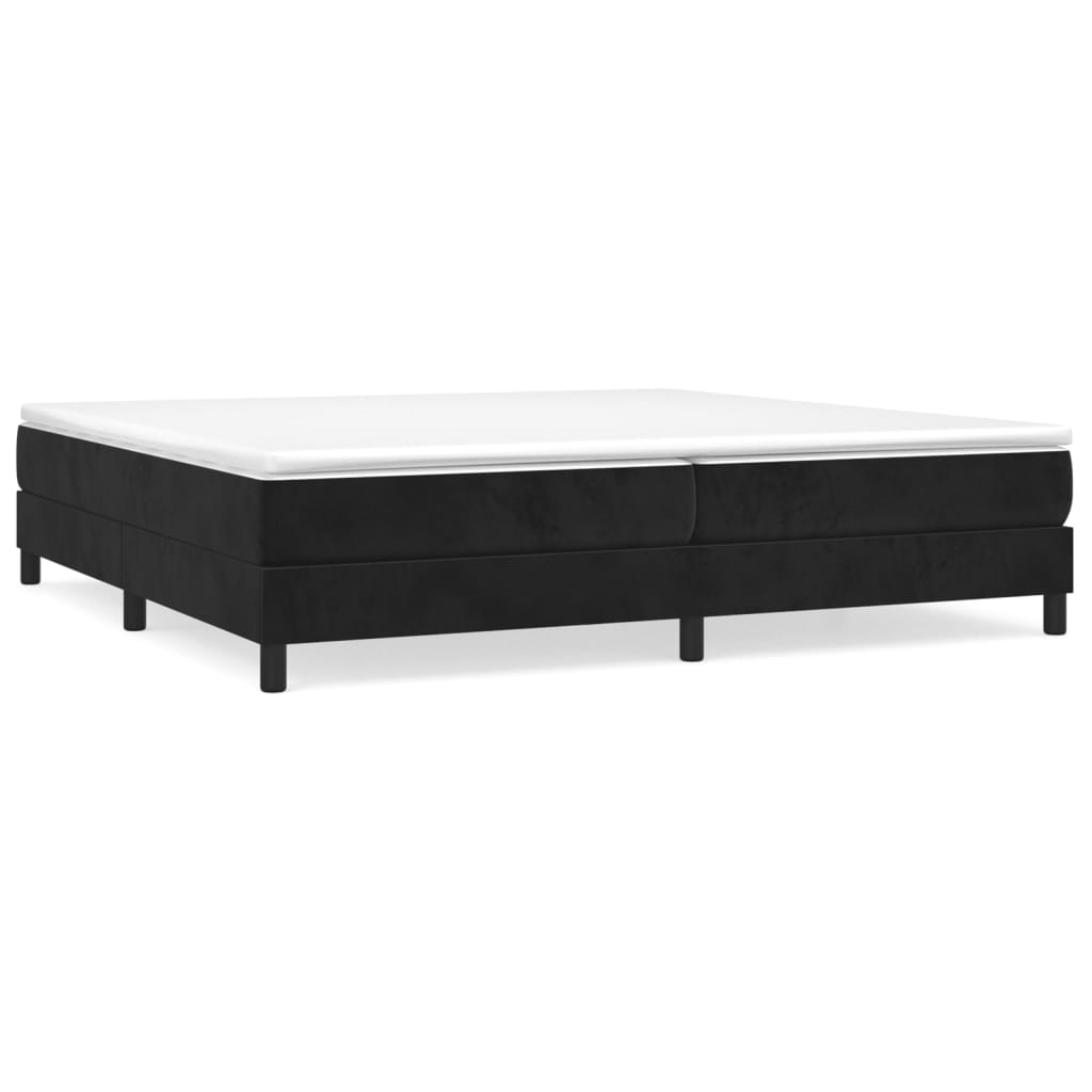 Boxspring-sängram svart 200x200 cm sammet