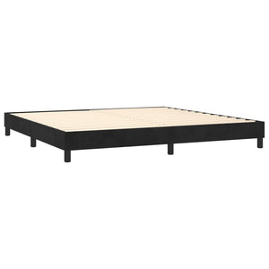 Boxspring-sängram svart 200x200 cm sammet