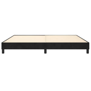 Boxspring-sängram svart 200x200 cm sammet