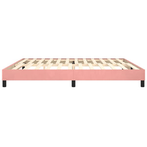 Boxspring-sängram rosa 200x200 cm sammet