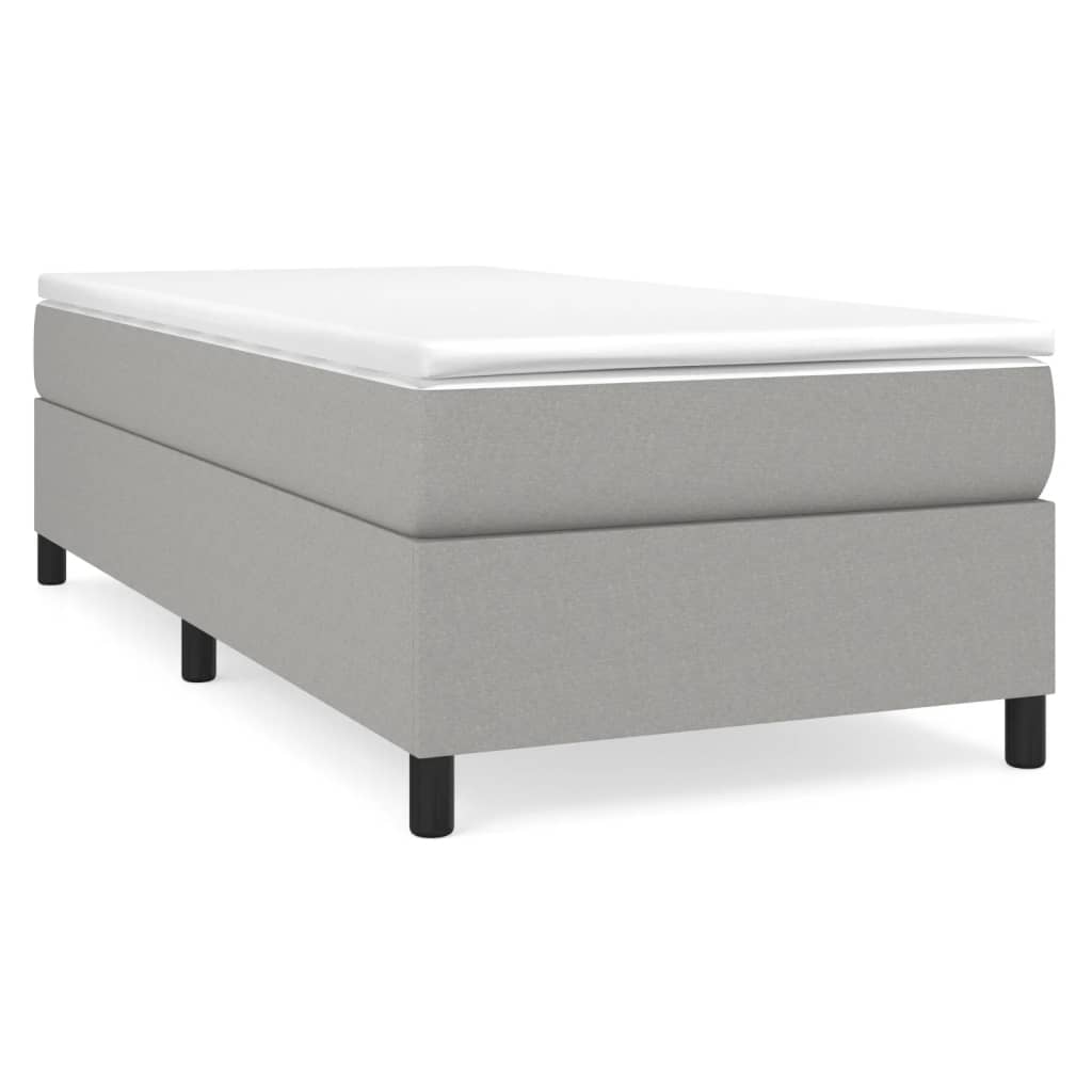 Boxspring-sängram ljusgrå 90x190 cm tyg