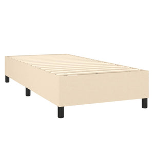 Boxspring-sängram gräddvit 90x190 cm tyg
