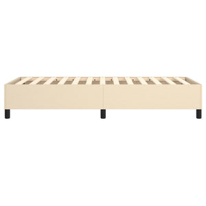 Boxspring-sängram cremefärgad 90x200 cm tyg