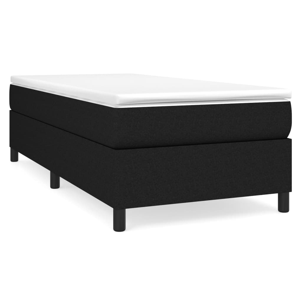 Boxspring-sängram svart 100x200 cm tyg