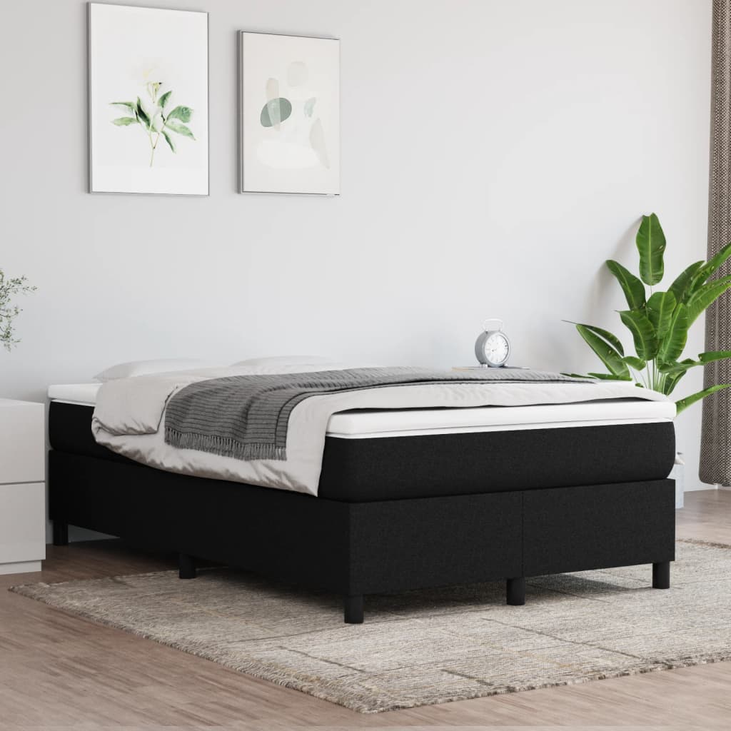Boxspring-sängram svart 120x200 cm tyg