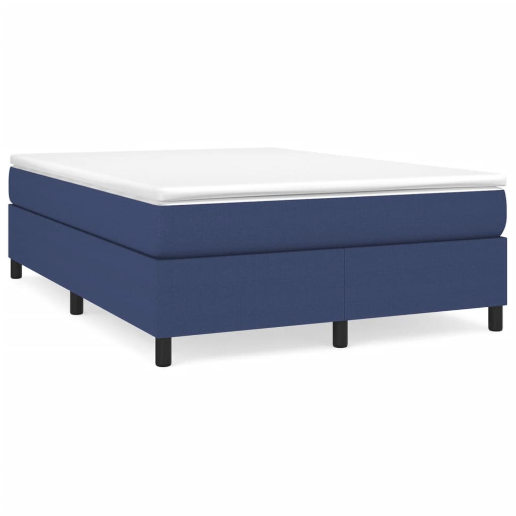 Boxspring-sängram blå 140x190 cm tyg