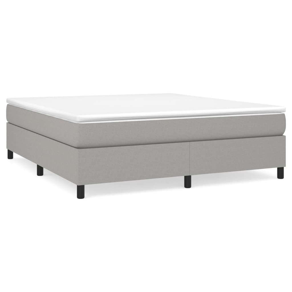 Boxspring-sängram ljusgrå 180x200 cm tyg