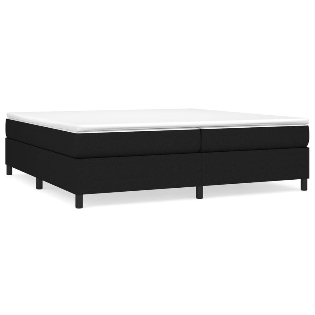 Boxspring-sängram svart 200x200 cm tyg