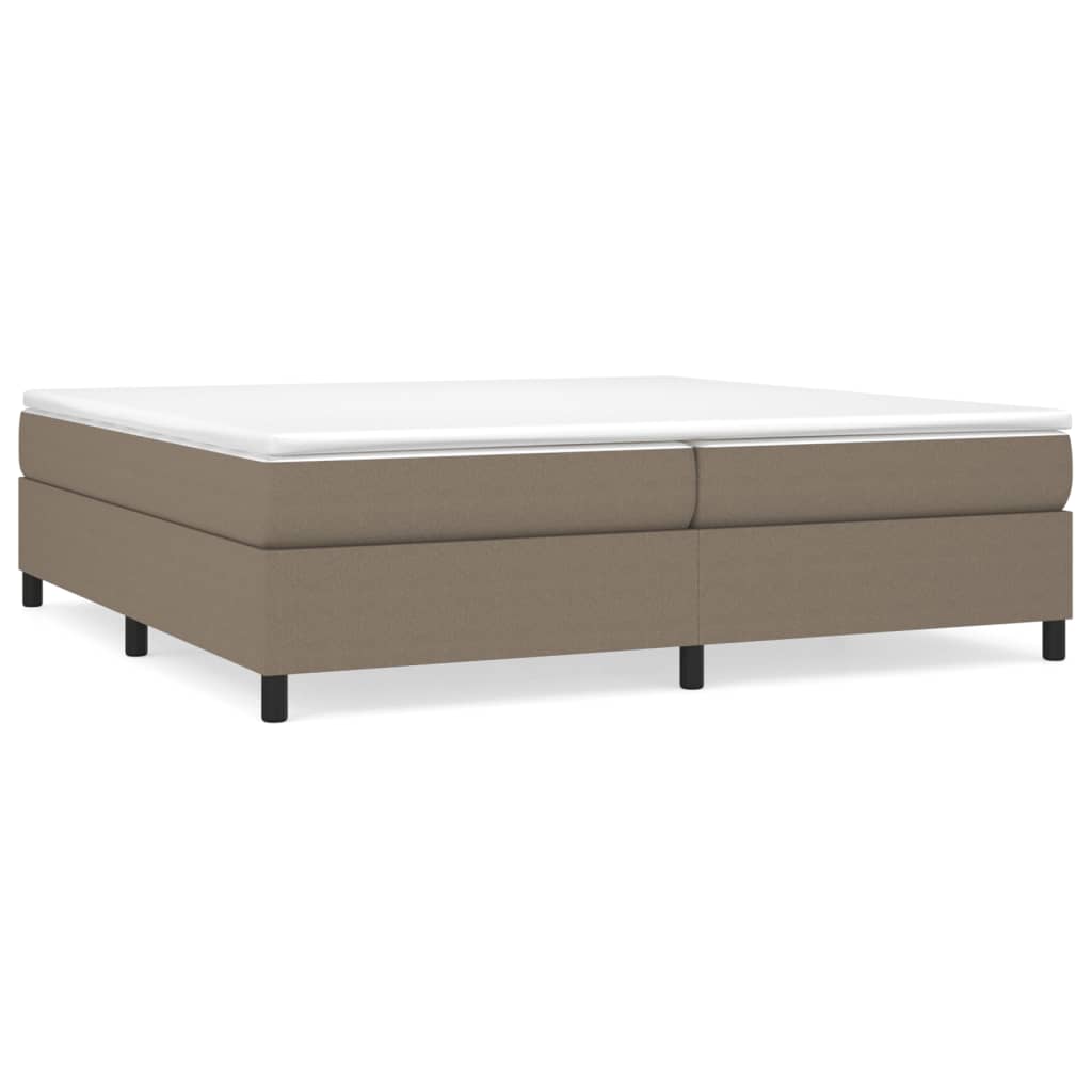 Boxspring-sängram taupe 200x200 cm tyg