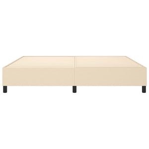 Boxspring-sängram gräddvit 200x200 cm tyg