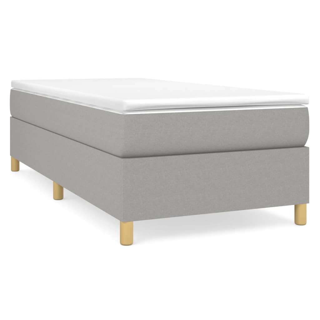 Boxspring-sängram ljusgrå 90x190 cm tyg