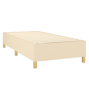 Boxspring-sängram gräddvit 90x190 cm tyg