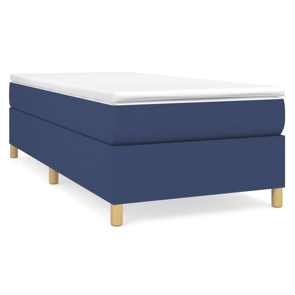 Boxspring-sängram blå 90x190 cm tyg