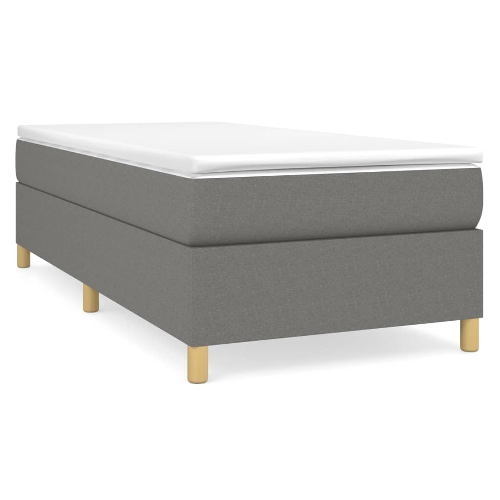 Boxspring-sängram mörkgrå 100x200 cm tyg