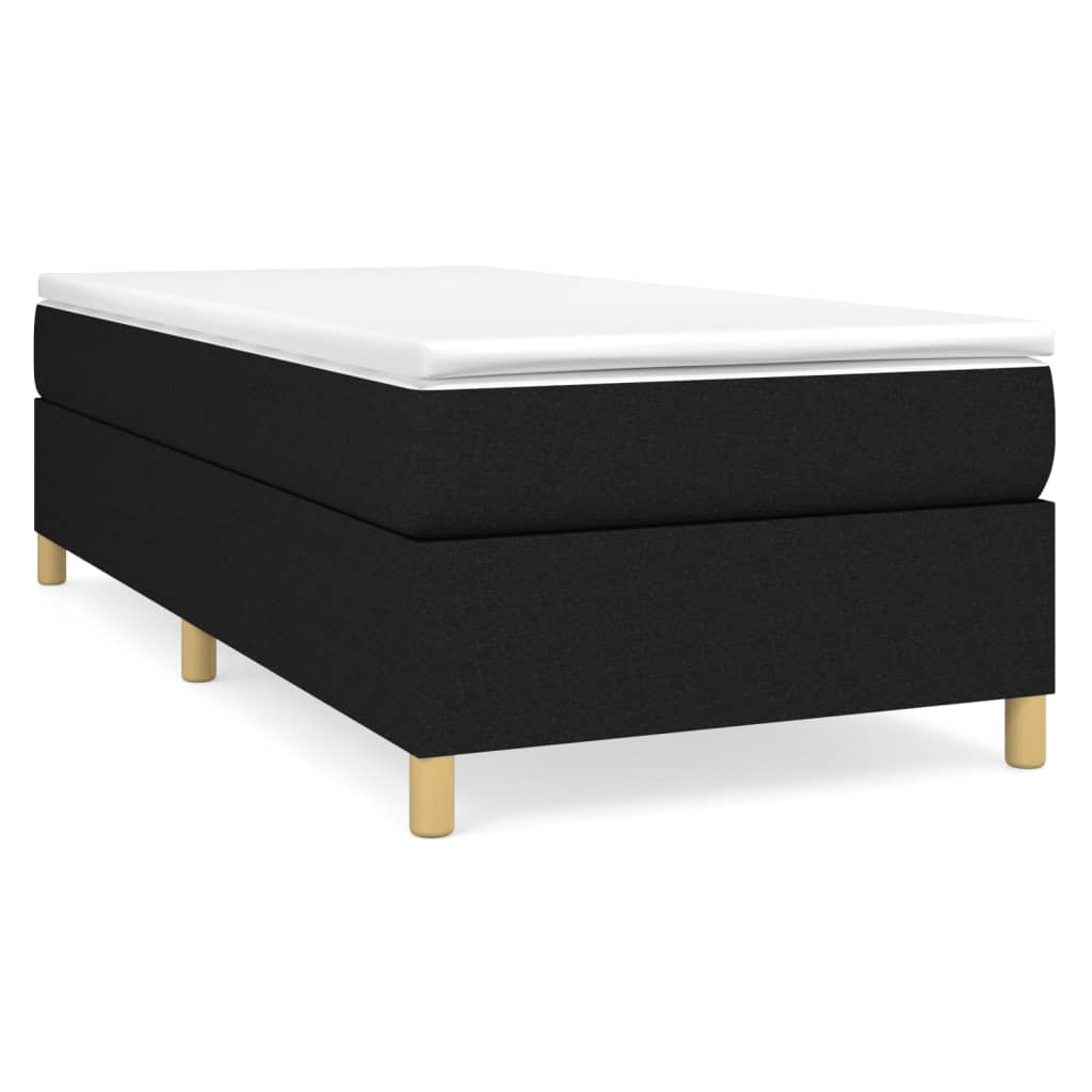 Boxspring-sängram svart 100x200 cm tyg