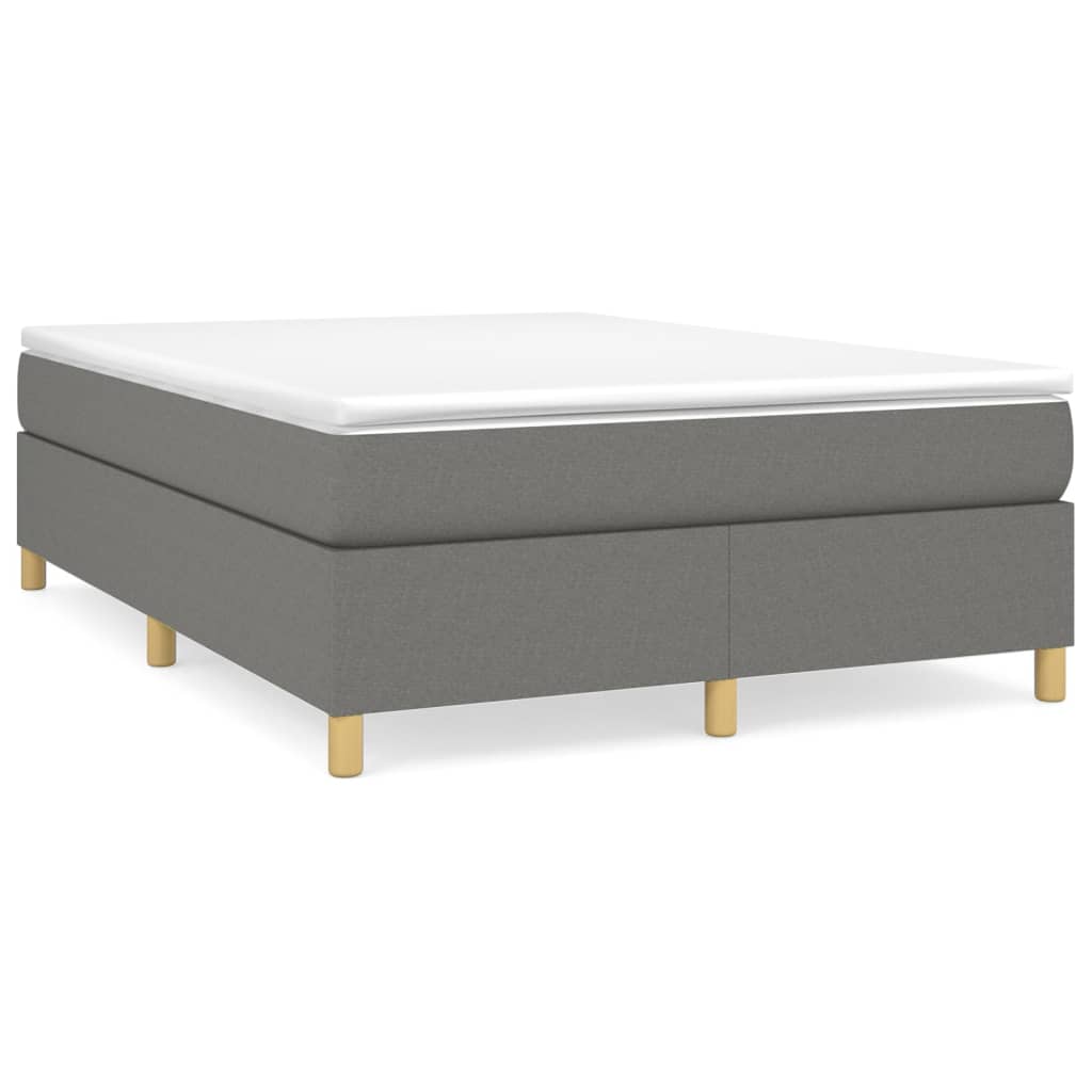Boxspring-sängram mörkgrå 140x190 cm tyg