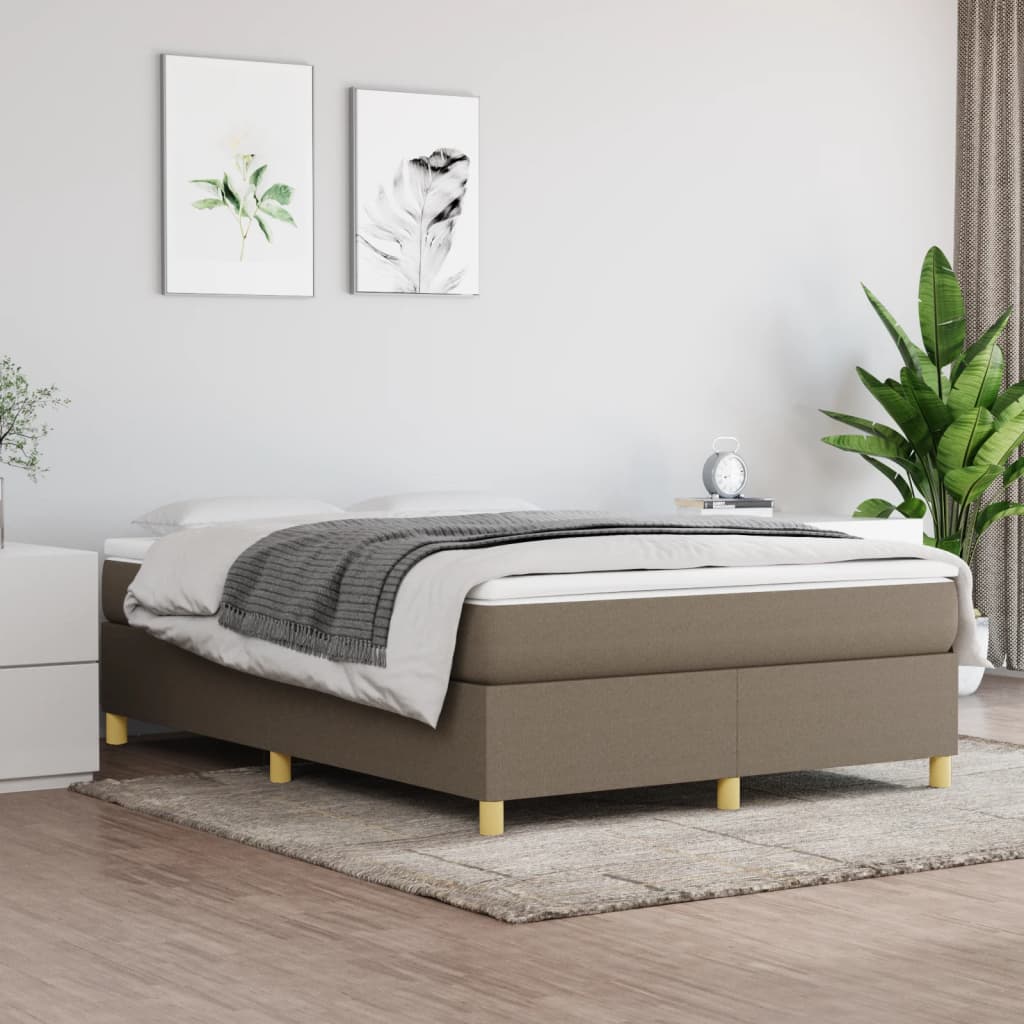Boxspring-sängram taupe 140x190 cm tyg
