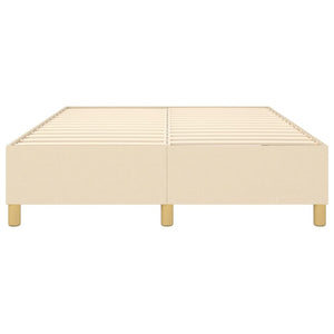 Boxspring-sängram gräddvit 140x190 cm tyg