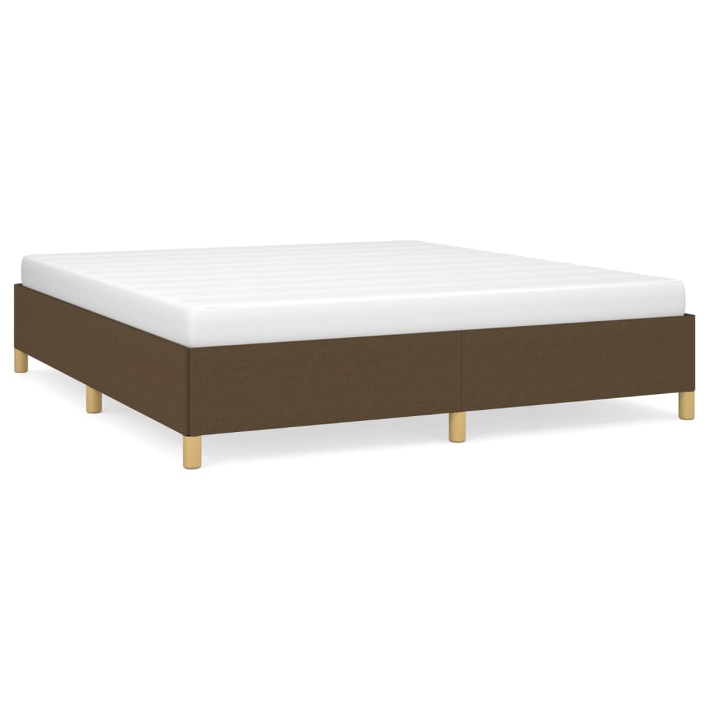 Boxspring-sängram mörkbrun 180x200 cm tyg