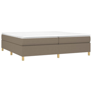 Boxspring-sängram taupe 200x200 cm tyg