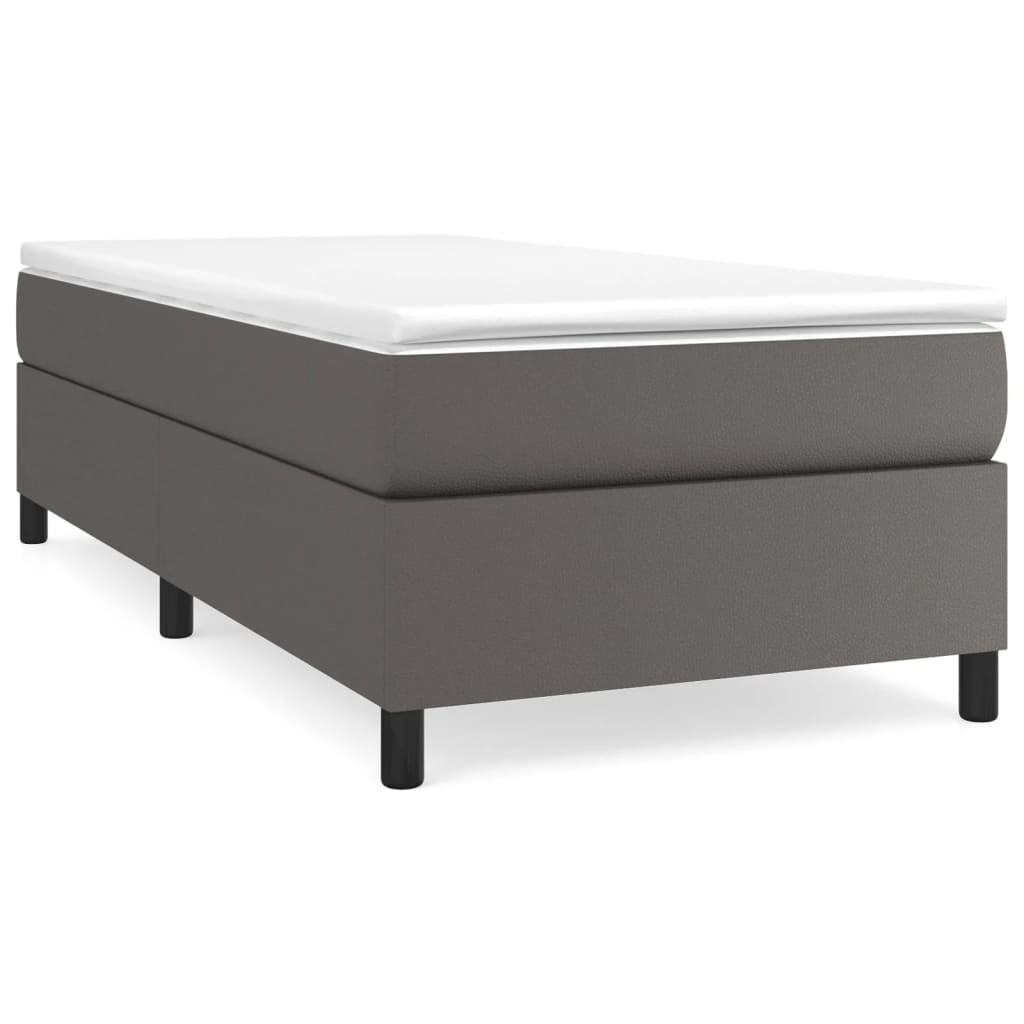 Boxspring-sängram grå 80x200 cm konstläder