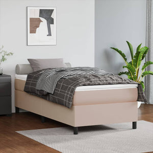 Boxspring-sängram cappuccino 90x190 cm konstläder