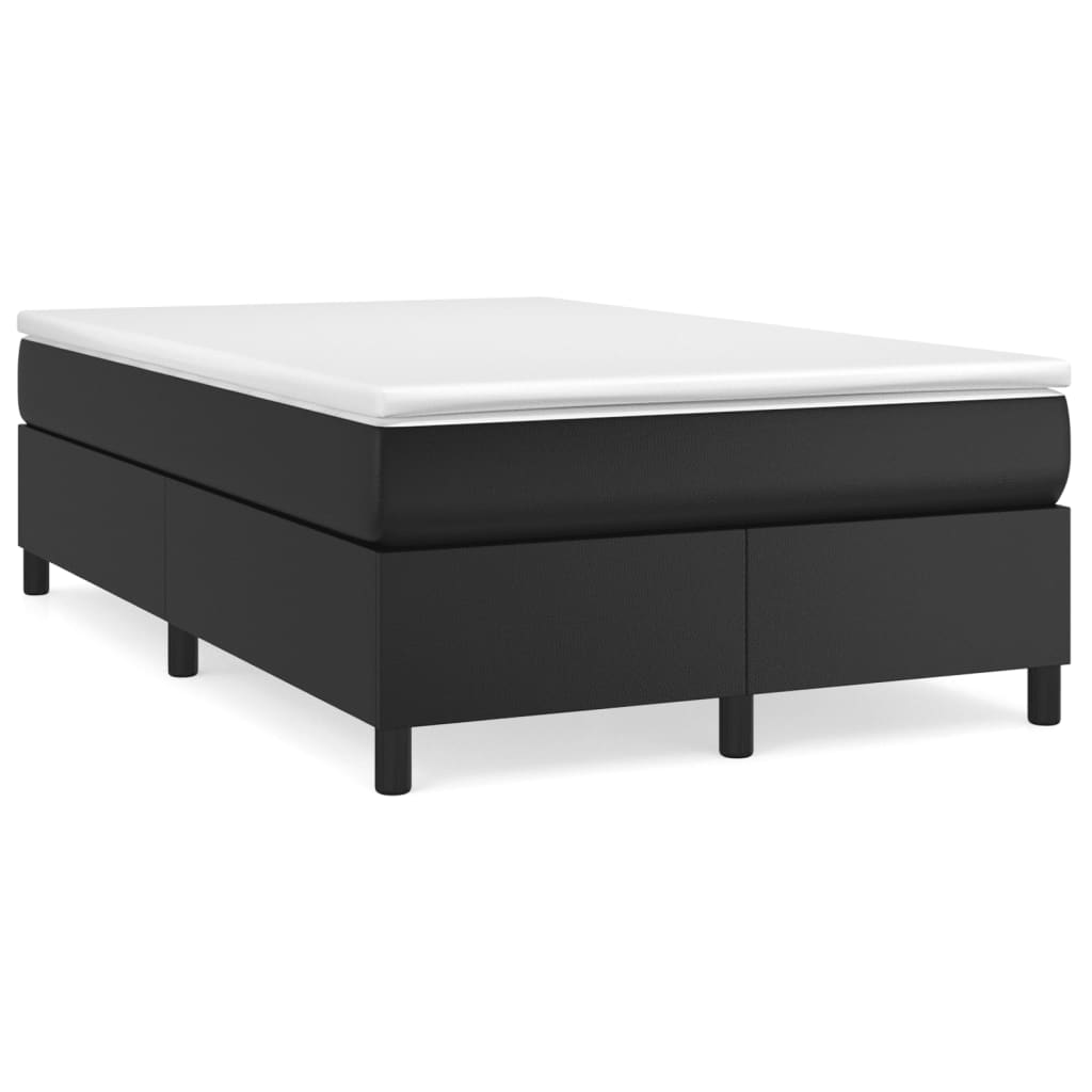 Boxspring-sängram svart 120x200 cm konstläder