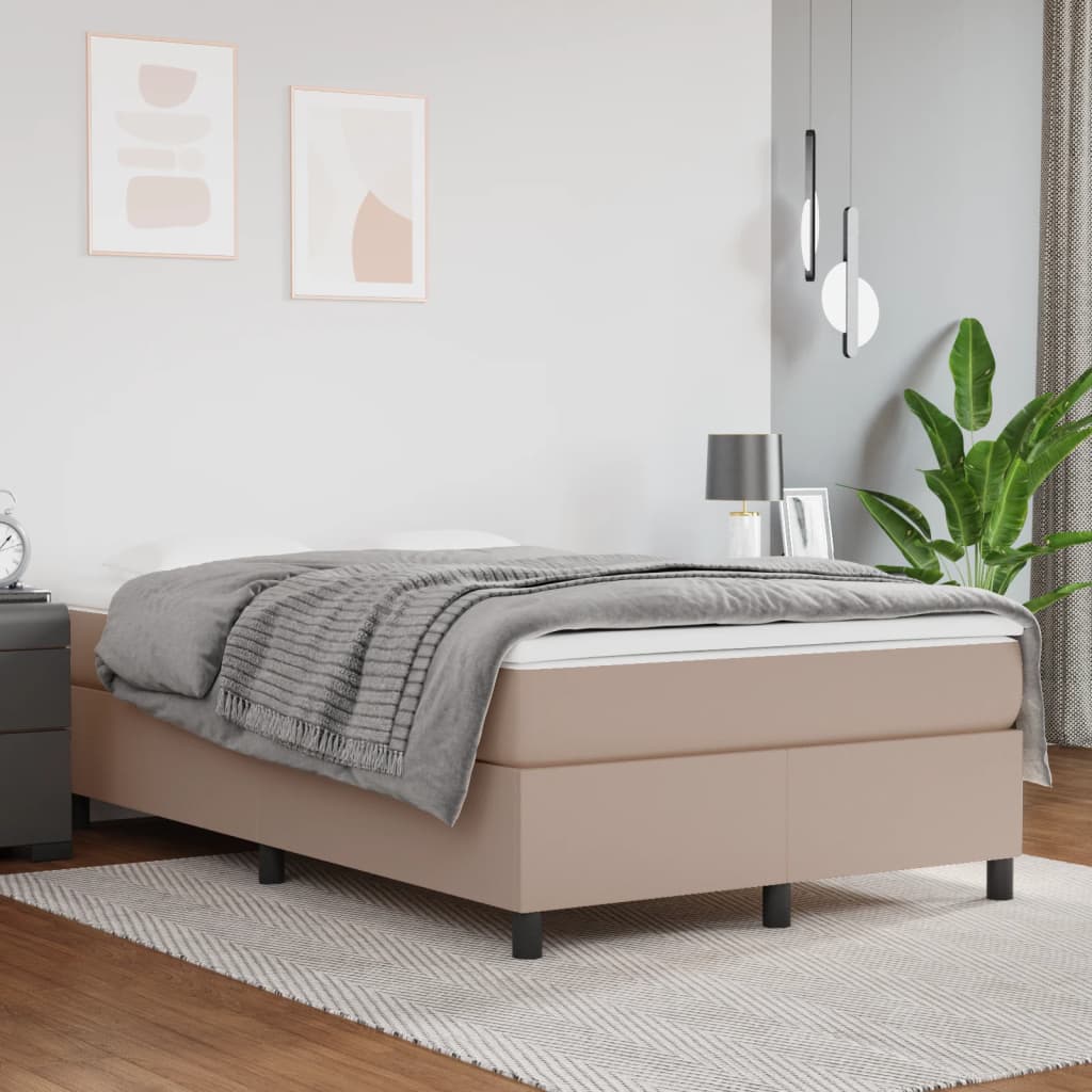 Boxspring-sängram cappuccino 120x200 cm konstläder