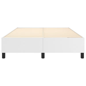Boxspring-sängram vit 140x190 cm konstläder