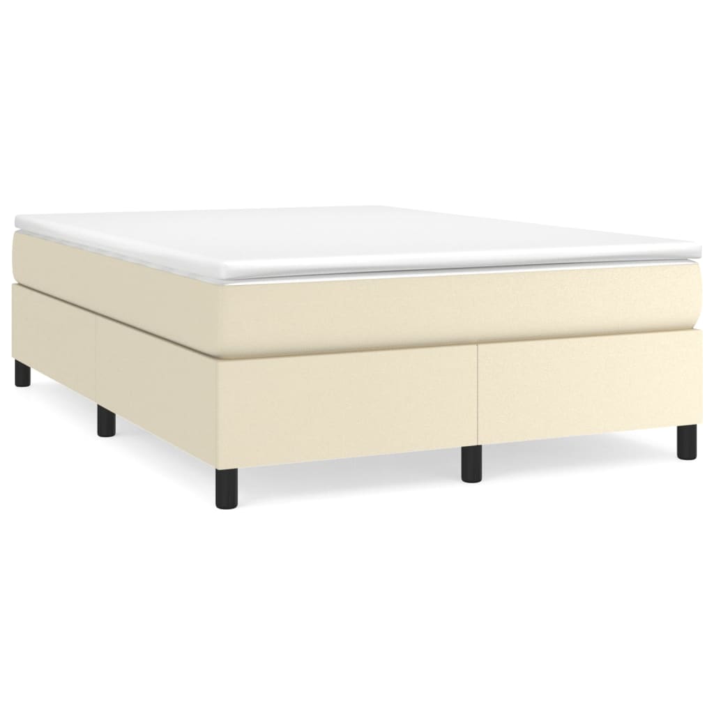 Boxspring-sängram gräddvit 140x200 cm konstläder