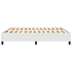 Boxspring-sängram vit 160x200 cm konstläder