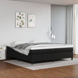 Boxspring-sängram svart 200x200 cm konstläder