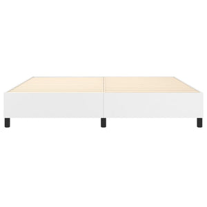 Boxspring-sängram vit 200x200 cm konstläder