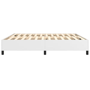 Boxspring-sängram vit 200x200 cm konstläder