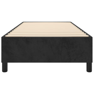 Boxspring-sängram svart 90x190 cm sammet
