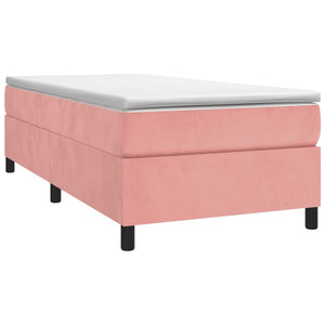Boxspring-sängram rosa 90x190 cm sammet