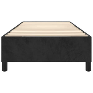 Boxspring-sängram svart 90x200 cm sammet