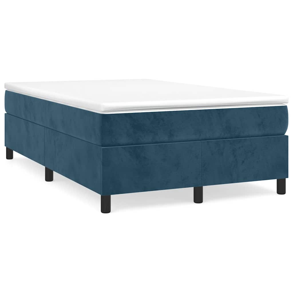 Boxspring-sängram mörkblå 120x200 cm sammet