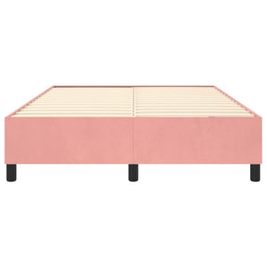 Boxspring-sängram rosa 140x190 cm sammet