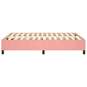 Boxspring-sängram rosa 140x190 cm sammet