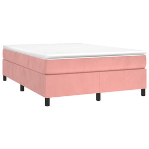 Boxspring-sängram rosa 140x200 cm sammet
