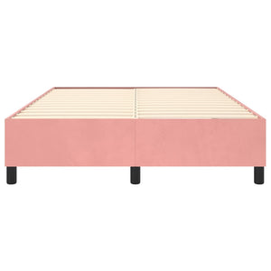 Boxspring-sängram rosa 140x200 cm sammet