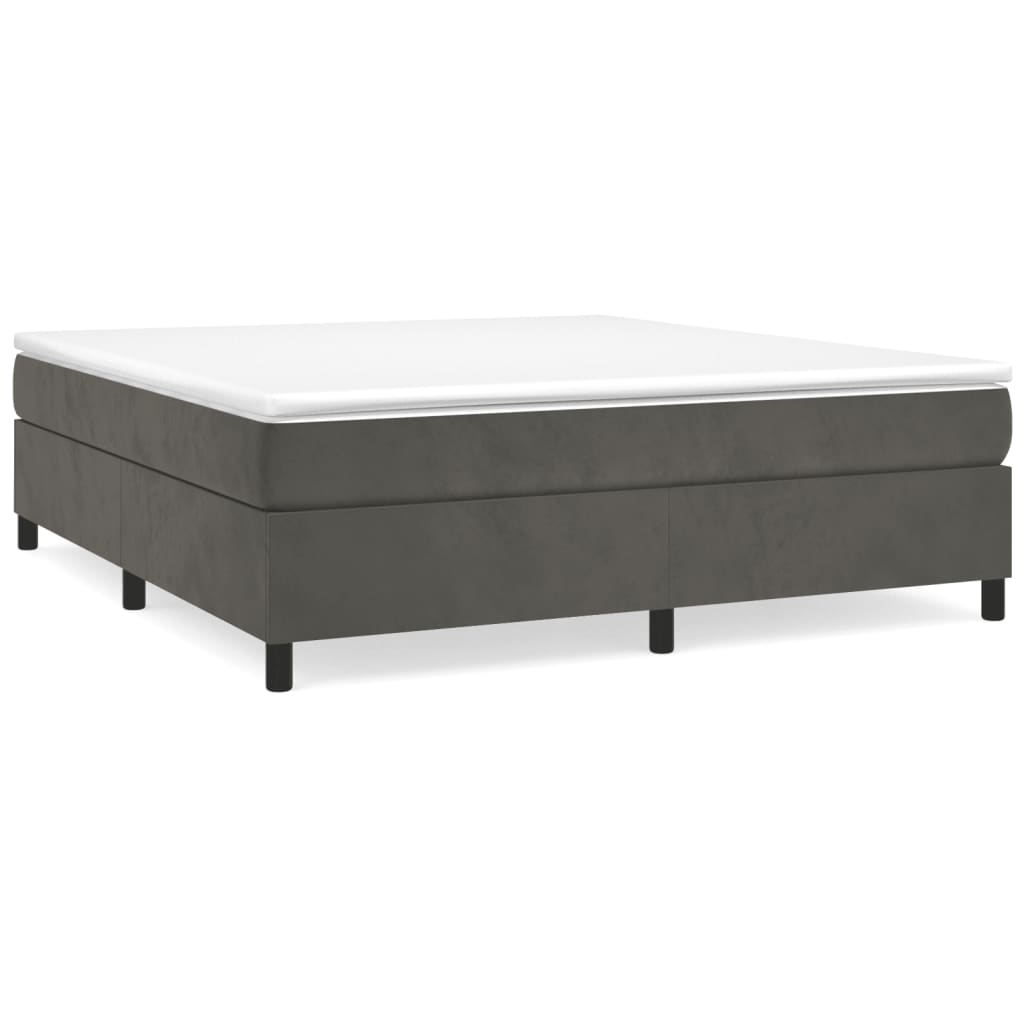 Boxspring-sängram mörkgrå 180x200 cm sammet