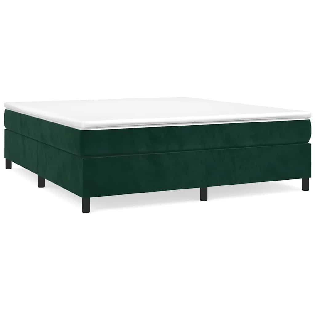 Boxspring-sängram mörkgrön 180x200 cm sammet