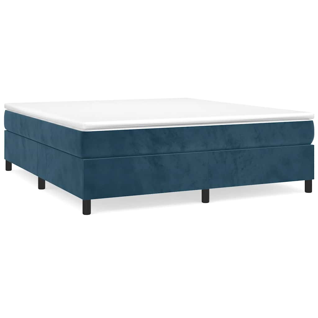 Boxspring-sängram mörkblå 180x200 cm sammet