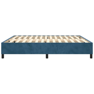 Boxspring-sängram mörkblå 180x200 cm sammet