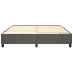 Boxspring-sängram mörkgrå 200x200 cm sammet